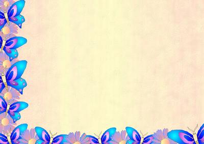 Purple and Blue Floral Butterfly Backing Sheet