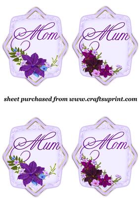4 Floral Mum and Mom Toppers