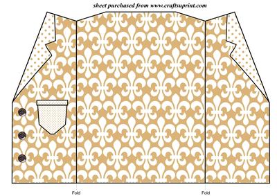 Caramel and Cream Jacket Shaped Card Blank