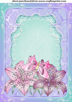 Teal and Lilac Floral Butterfly Topper