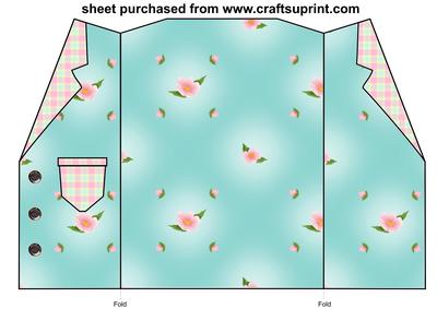 Turquoise Floral Jacket Card Blank