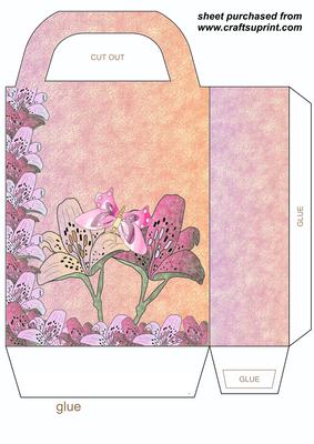 Pink Lily and Butterfly Gift Bag