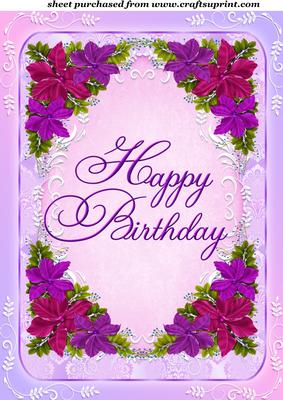 Pink and Lilac Floral Birthday Topper