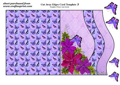 Purple Floral Butterfly Card