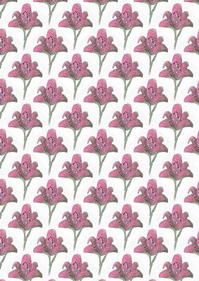Pink and Black Textured Lilies Backing Sheet