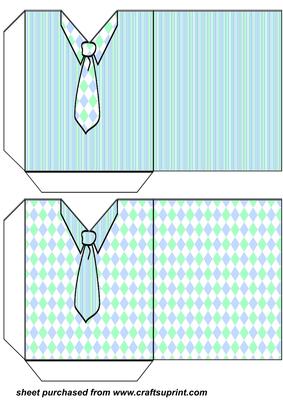2 Green and Blue Shirt and Tie Seed Packets