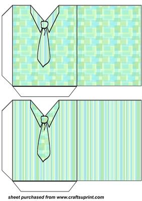 2 Blue and Green Shirt and Tie Seed Packets