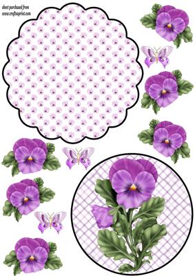 Purple Pansy Topper Sheet