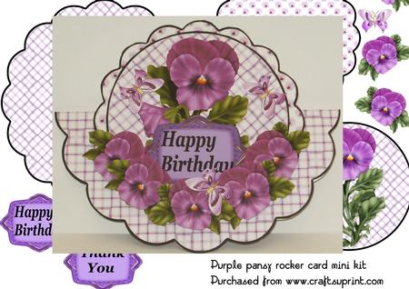 Purple Pansy Rocker Mini Kit