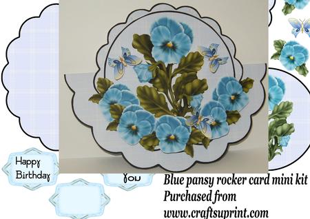Blue Pansy Rocker Card Mini Kit
