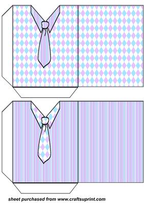 2 Lilac and Blue Shirt and Tie Pockets
