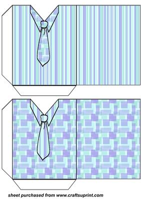 2 Purple and Green Shirt and Tie Pockets