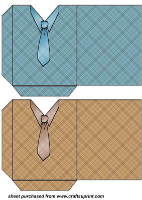 Blue and Brown Shirt and Tie Pockets