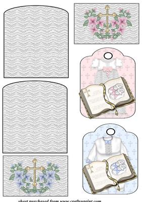 Girl and Boy Christening Pocket Toppers