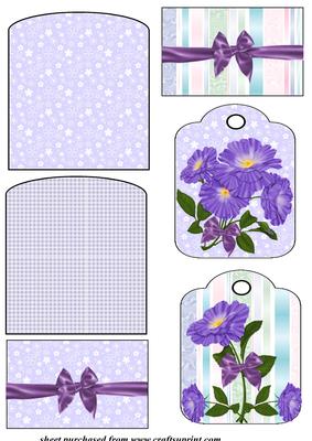 2 Purple Floral Pocket Toppers