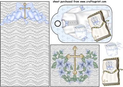 Baby Boys Christening Tag Pocketcard Front