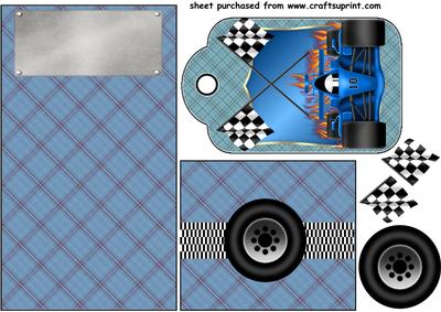 Motor Racing Tag Pocket Card Front