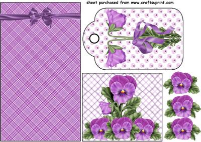 Purple Pansy Tag Pocket Card Front