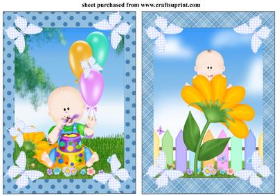 2 Cute New Baby Boy Framed Card Fronts 2