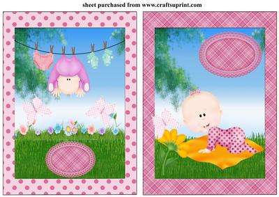 2 Cute New Baby Girl Framed Card Fronts 1