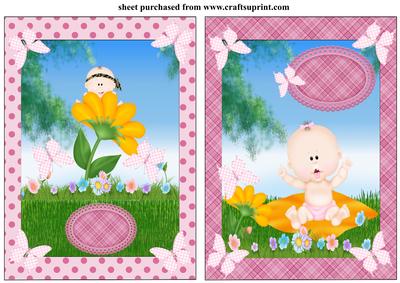 2 Cute New Baby Girl Framed Card Fronts 2