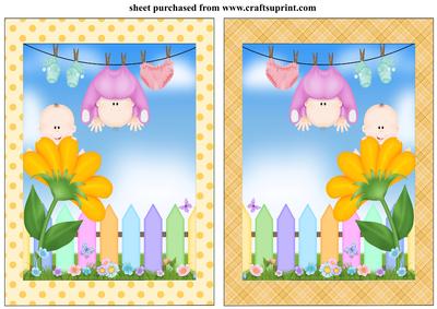 2 Cute Twins Framed Card Fronts