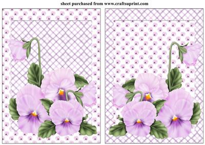 2 Lilac Pansy Card Fronts 1