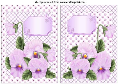 2 Lilac Pansy Card Fronts 2