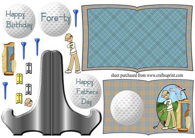Golf Themed Book Sheet and Stand