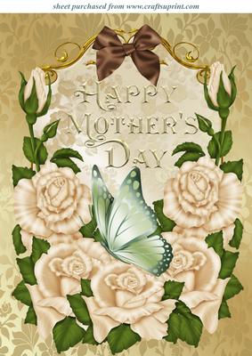 Cream Roses Mothers Day Topper