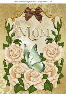 Cream Rose and Butterfly Mom Topper