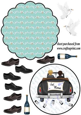 Male Civil Wedding Scalloped Topper
