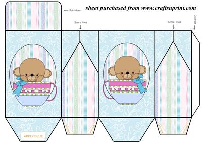 Blue Tea Cup Bear Gift Bag 6
