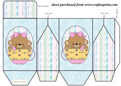 Blue Tea Cup Bear Gift Bag 8