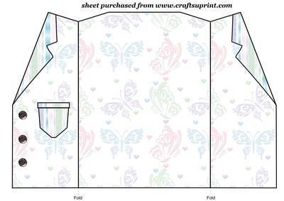 White and Multi Butterfly Jacket Card Blank