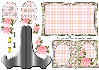 Pink Roses Book and Stand Sheet