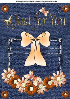 Orange Daisy Just for You Pocket Topper