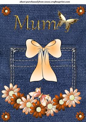 Orange Daisy Mum Pocket Topper