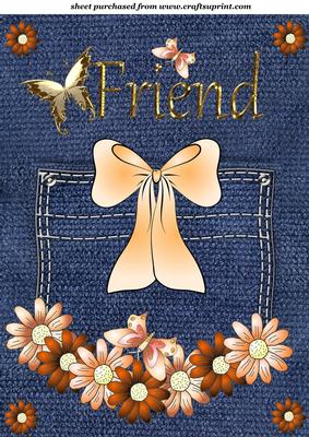 Friend Orange Daisy Pocket Topper
