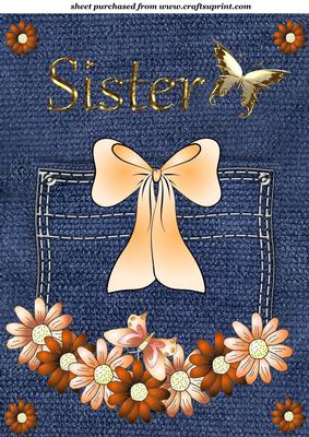 Sister Orange Daisy Pocket Topper