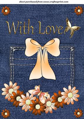 With Love Orange Daisy Pocket Topper