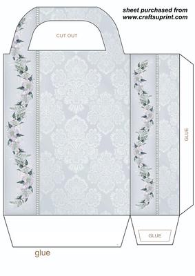 Silver Floral Gift Bag