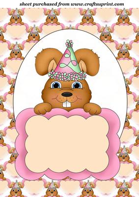 Birthday Bunny Topper 5