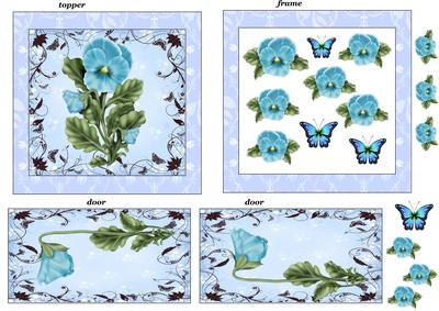 Blue Pansy Door Topper