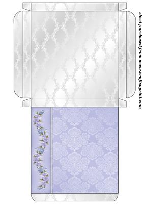 Blue Silver Floral Card Box