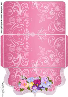 Pink Floral Clutch Money/voucher Wallet 1