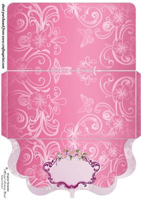 Pink Floral Clutch Bag Money/voucher Wallet 2