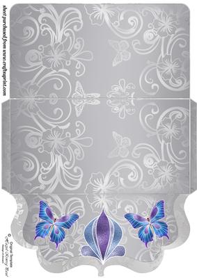 Silver Floral Clutch Bag Money/voucher Wallet