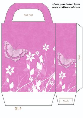Pink Butterfly Gift Bag