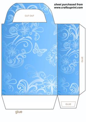 Blue Floral Butterfly Gift Bag